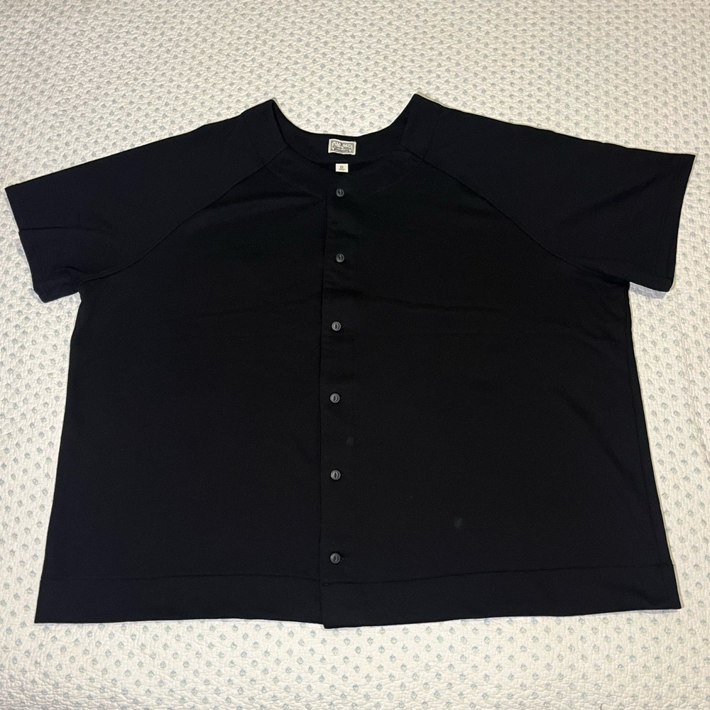 Liberty Blues Jeans Company Black V Neck Short Sleeve Button Down Big Men's 6XL